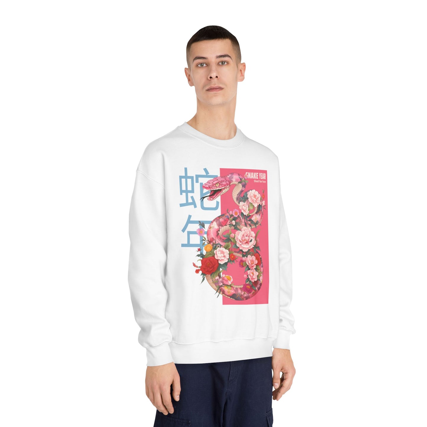 Women's Crewneck Sweatshirt - Snake Year Floral Design