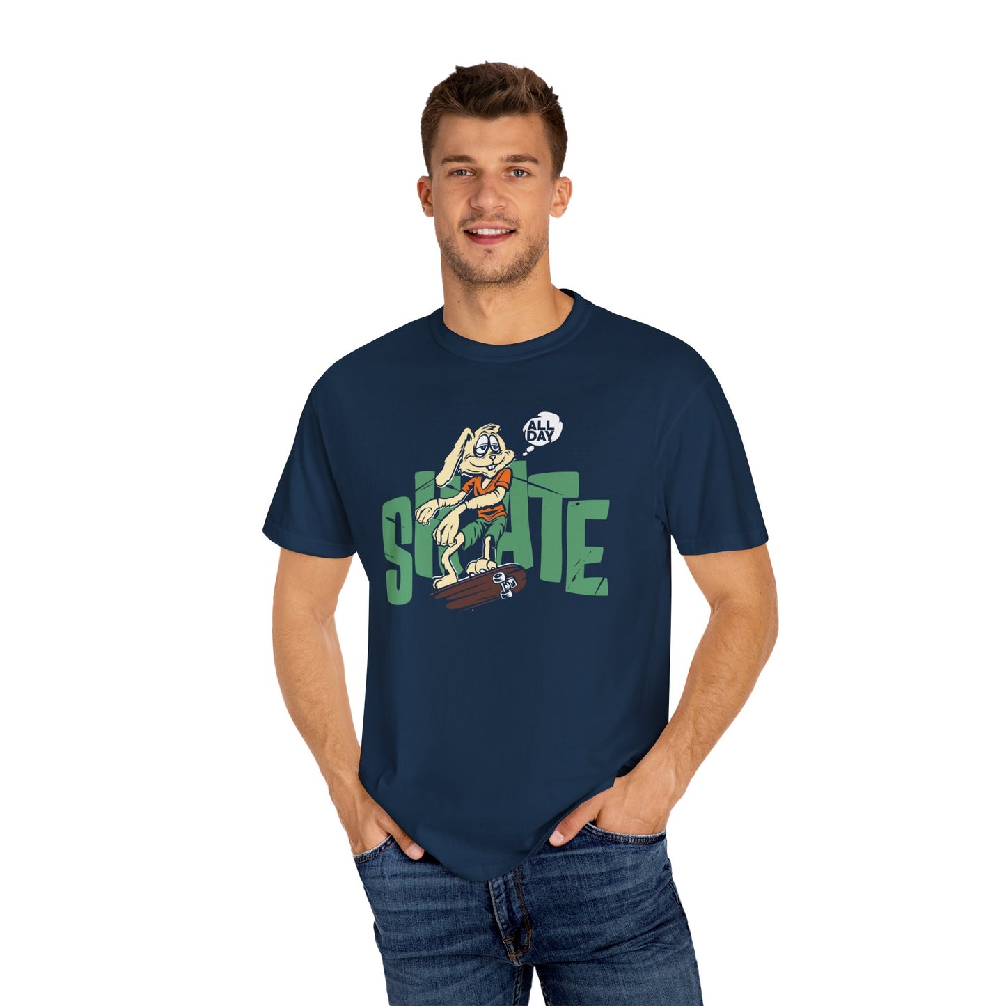 Unisex Trendy T-Shirt "All Day Skate" - Skateboarding Graphic Tee