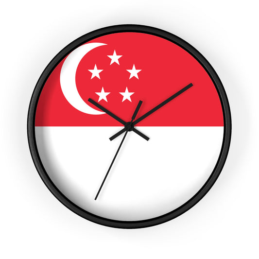 Singapore Flag Wall Clock - Perfect Home Decor for National Day Celebrations