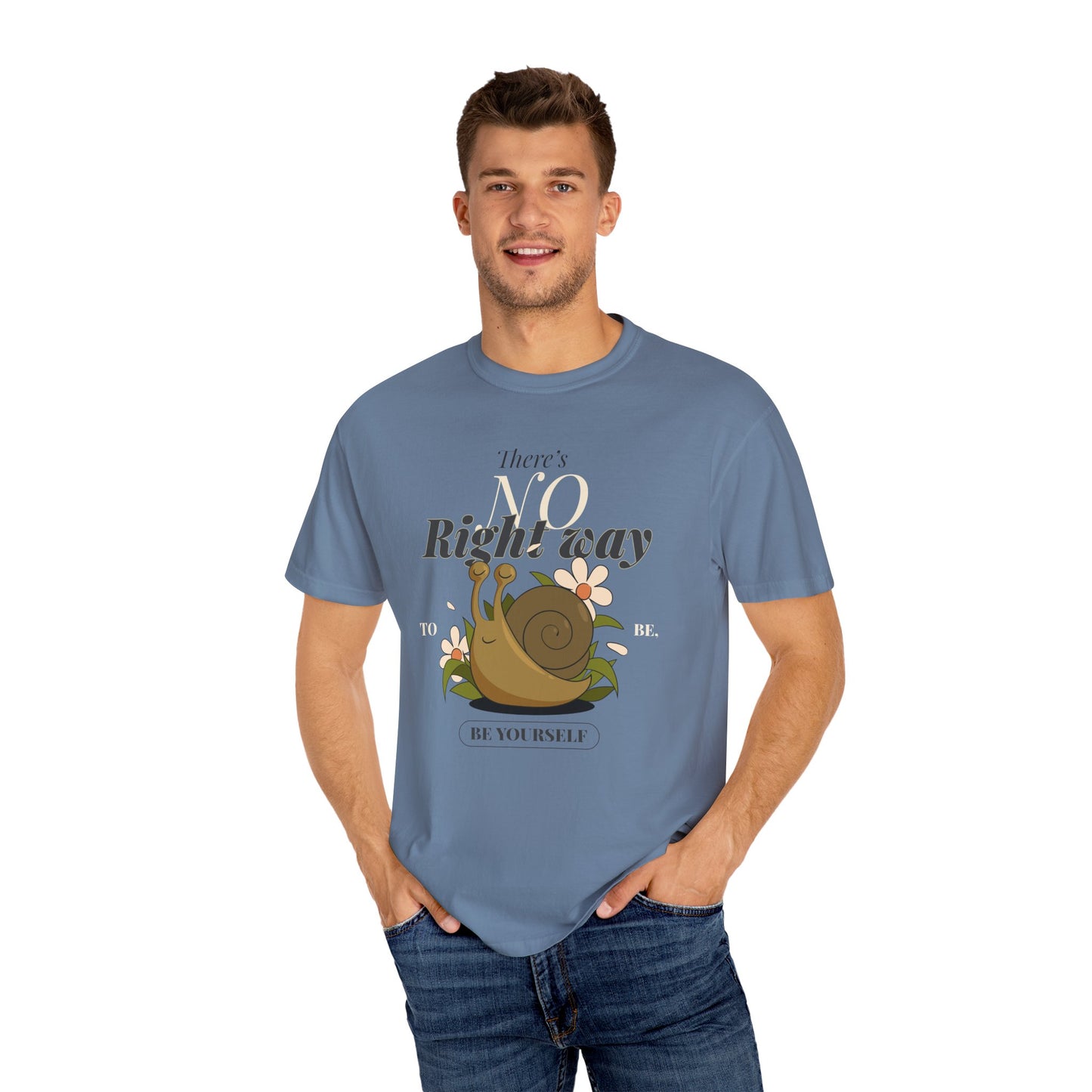 Whimsical Snail Graphic T-Shirt - "There's No Right Way, Be Yourself"