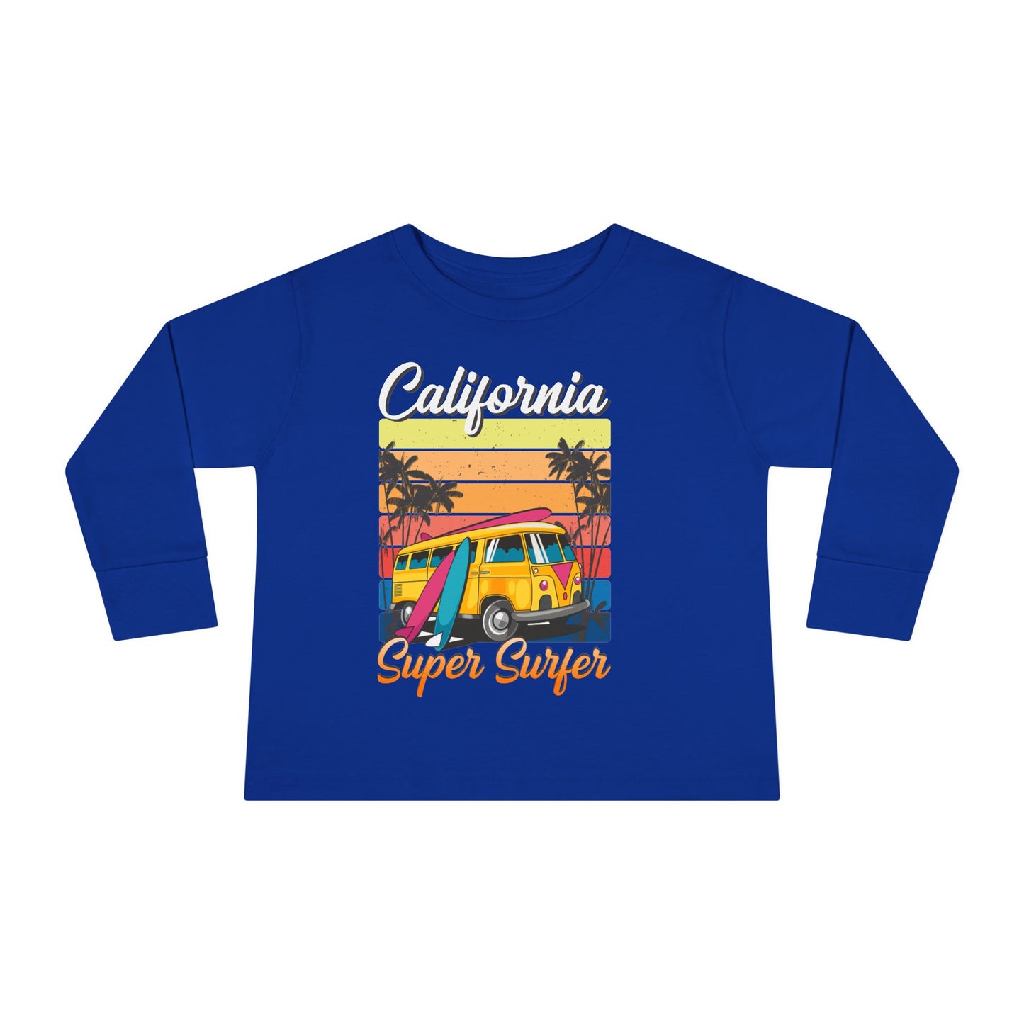 Toddler Long Sleeve Tee California Super Surfer Fun Beach Vibes