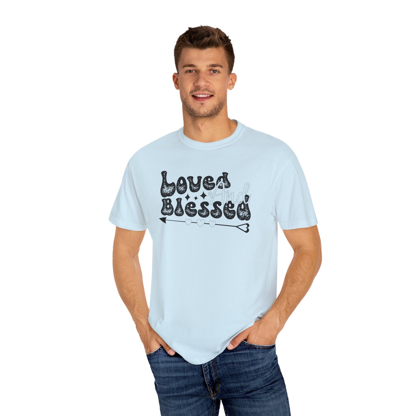 Women Graphic T-Shirt Loved And Blessed for Valentine's Day