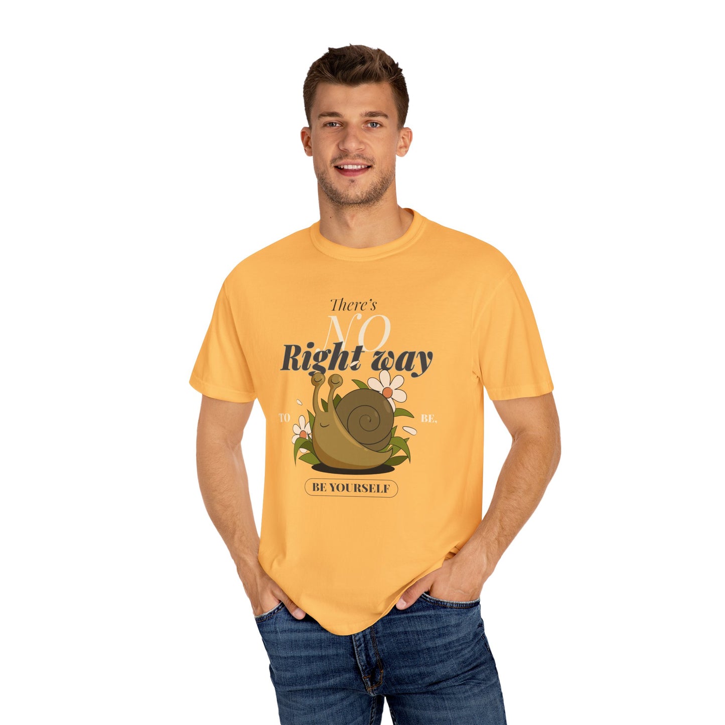 Whimsical Snail Graphic T-Shirt - "There's No Right Way, Be Yourself"