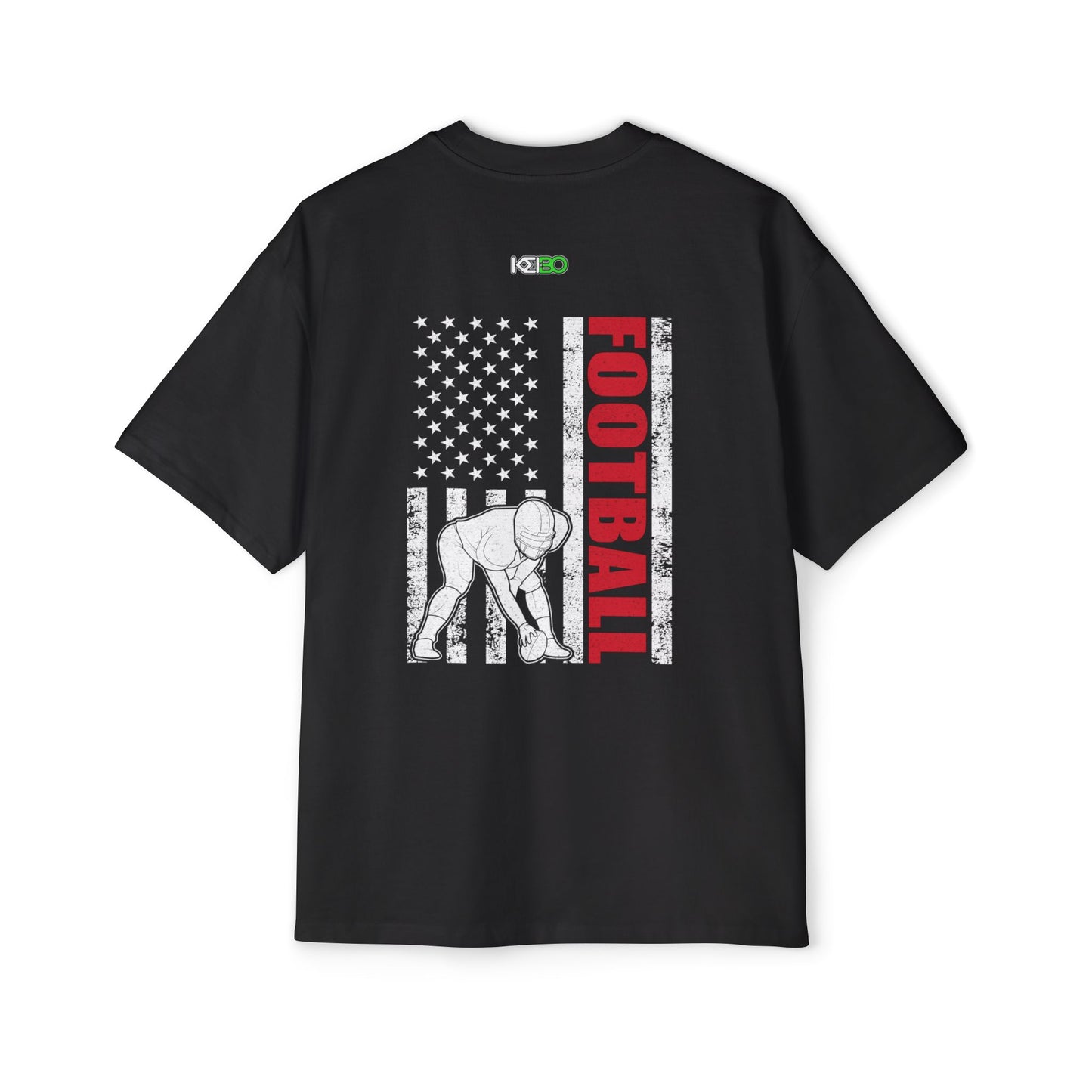 Men's Oversized Football Graphic Tee - Patriotic T-shirt