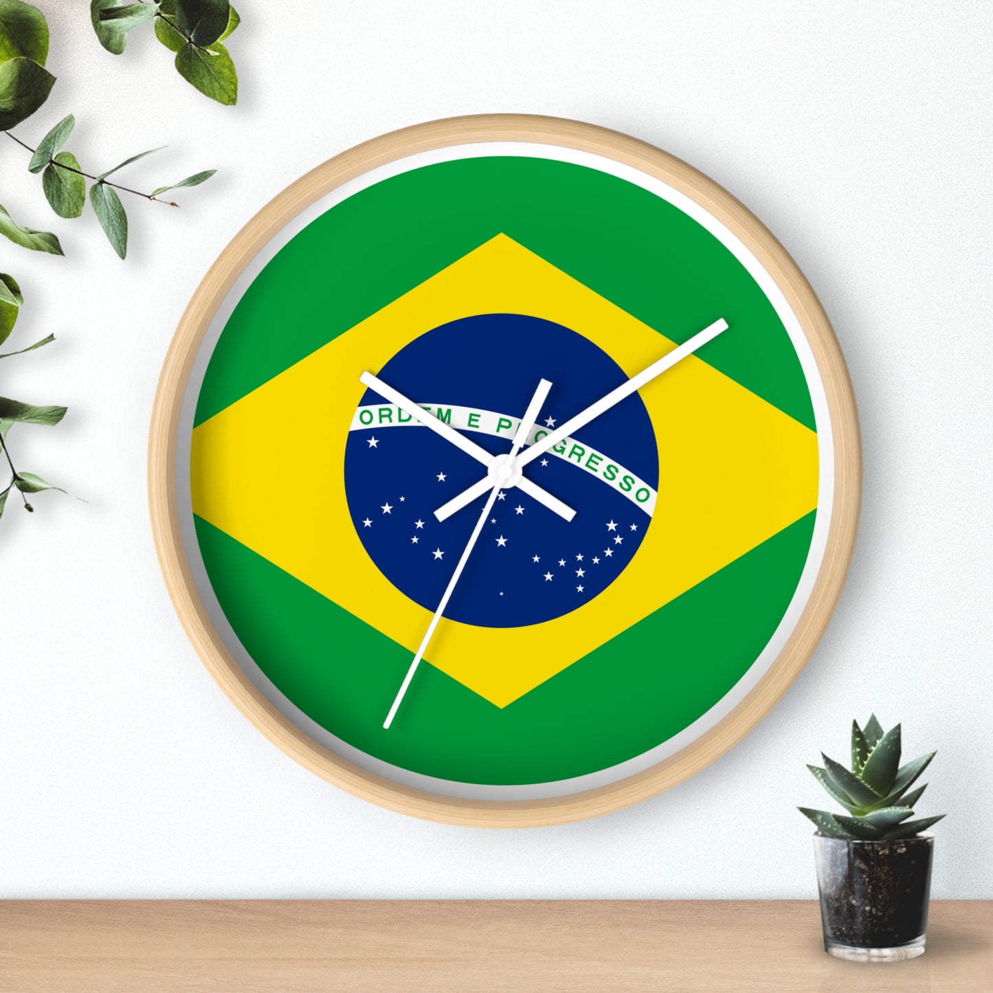 Brazilian Flag Wall Clock - Stylish Decor for Home or Office